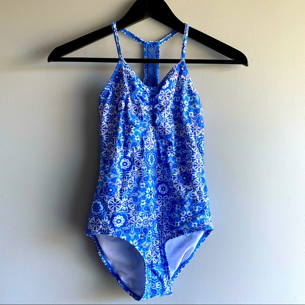 Gossip Girls 
Blue Pattern One Piece Swimsuit 
10
